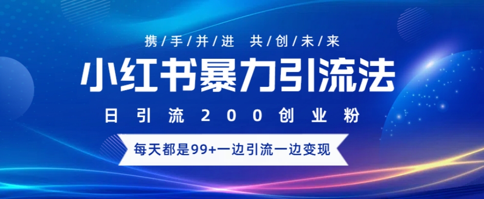 小红书暴力引流法，日引200精准创业粉，每天都是99+，边引流一边变现|小鸡网赚博客