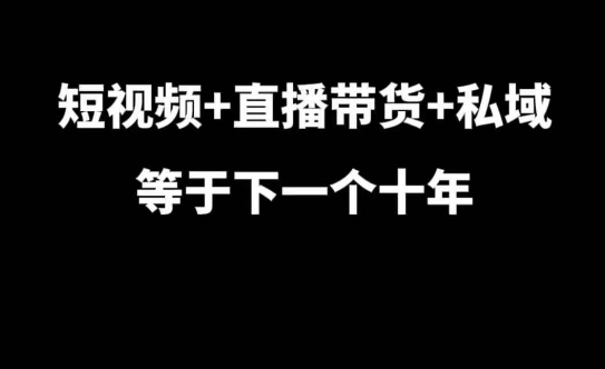 短视频+直播带货+私域等于下一个十年，大佬7年实战经验总结|小鸡网赚博客