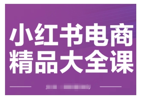 小红书电商精品大全课，快速掌握小红书运营技巧，实现精准引流与爆单目标，轻松玩转小红书电商|小鸡网赚博客