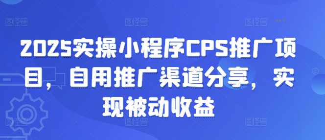 2025实操小程序CPS推广项目，自用推广渠道分享，实现被动收益|小鸡网赚博客