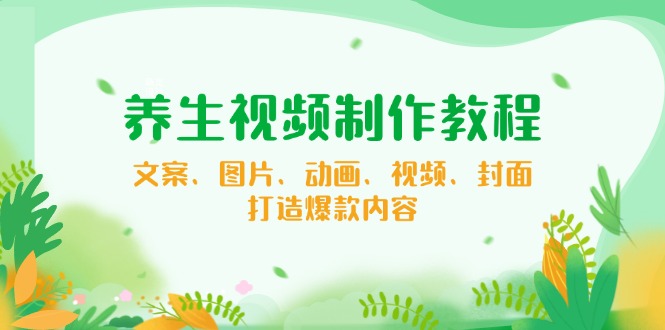 （14163期）养生视频制作教程，文案、图片、动画、视频、封面，打造爆款内容|小鸡网赚博客