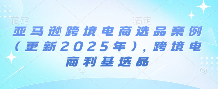 亚马逊跨境电商选品案例(更新2025年)，跨境电商利基选品|小鸡网赚博客