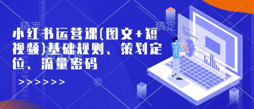 小红书运营课(图文+短视频)基础规则、策划定位、流量密码|小鸡网赚博客