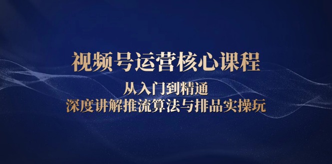 （13863期）视频号运营核心课程，从入门到精通，深度讲解推流算法与排品实操玩|小鸡网赚博客