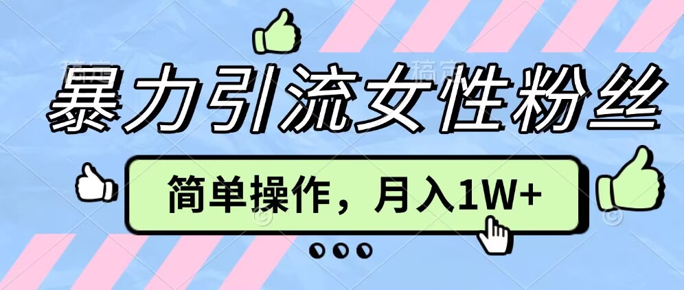 操作“零难度”小众项目，疯狂引流女性粉丝，月入轻松破 1W+|小鸡网赚博客