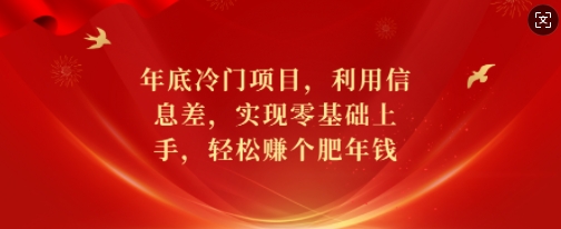 年底冷门项目，利用信息差，实现零基础上手，轻松赚个肥年钱【揭秘】|小鸡网赚博客