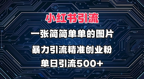 小红书图片打法，利用一张简简单单的图片，暴力引流精准创业粉，单日引流500+|小鸡网赚博客