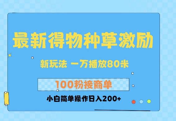 最新得物创作者收益玩法，一万播放100+，后续接广告变现，小白简单操作日入200+|小鸡网赚博客