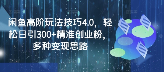 闲鱼高阶玩法技巧4.0，轻松日引300+精准创业粉，多种变现思路|小鸡网赚博客