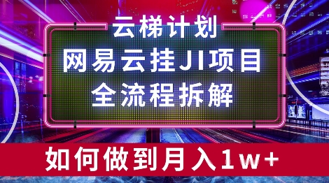 【项目拆解】网易云挂JI项目，全流程拆解，如何挂机月入1w|小鸡网赚博客