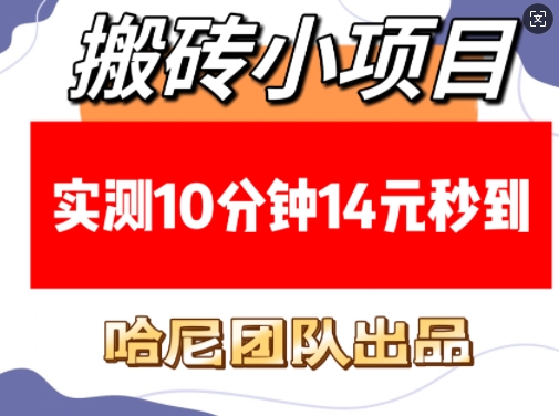 搬砖小项目，实测10分钟14元秒到，每天稳定几张(赠送必看稳定)|小鸡网赚博客