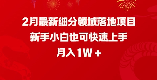 2月最新细分领域落地项目，新手小白也可快速上手，月入1W|小鸡网赚博客