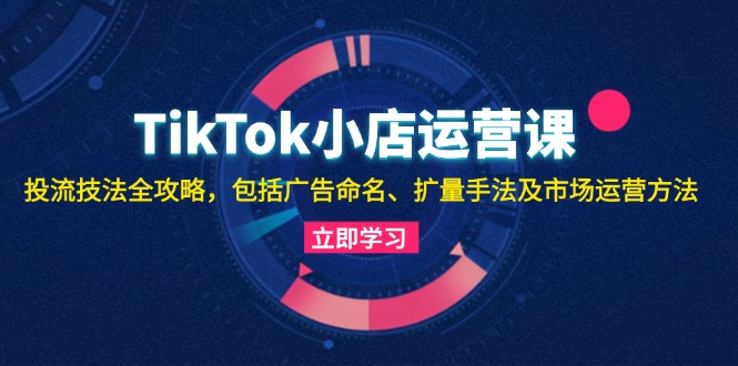 （13063期）TikTok小店运营课：投流技法全攻略，包括广告命名 扩量手法及市场运营方法|小鸡网赚博客