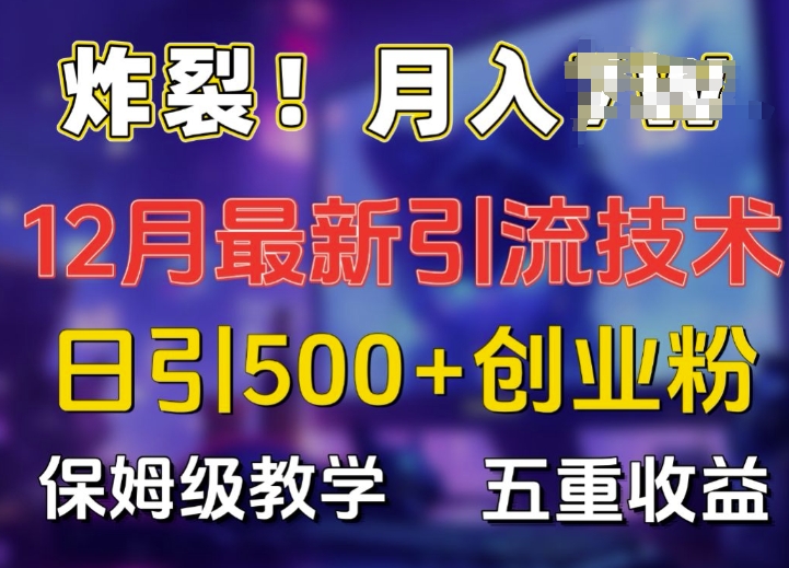 炸裂!揭秘12月最新日引流500+精准创业粉，多重收益保姆级教学|小鸡网赚博客