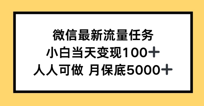 微信最新流量任务，小白当天变现100+，人人可做|小鸡网赚博客