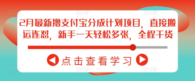 2月最新撸支付宝分成计划项目，直接搬运连怼，新手一天轻松多张，全程干货|小鸡网赚博客